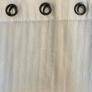 White Sheer Crinkle Curtain with Black Grommets
